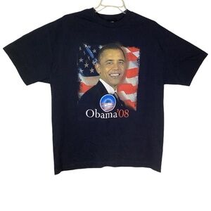 (NWOT) Barack Obama '08 Black Short Sleeve T-Shirt - Men's Size‎ XL